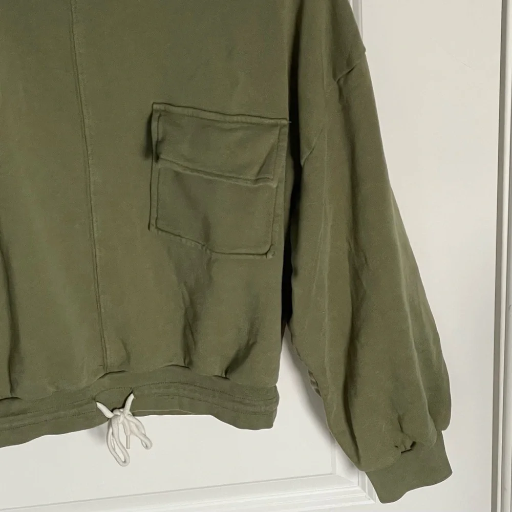 J. Crew University terry patch-pocket Sweatshirt army green 35799